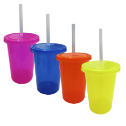 Vasos con Tapa y Popote