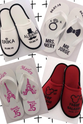 Pantuflas, Sandalias y Mandiles para fiestas y XV años